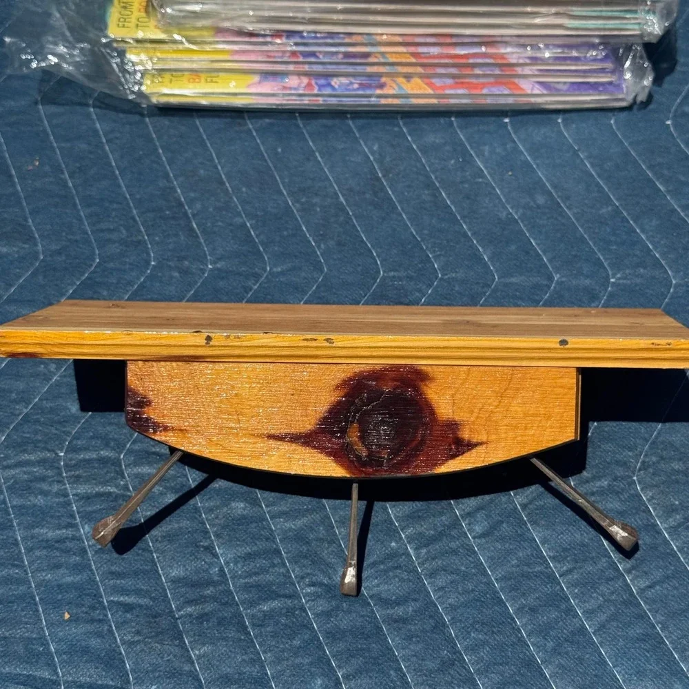 Vintage Cedar Wood Western‎ Wall Rack Hang 'em Here Pardner Horseshoe Nail Hooks